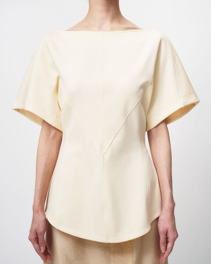 DIMENSIONAL SCUBA JERSEY BLOUSE