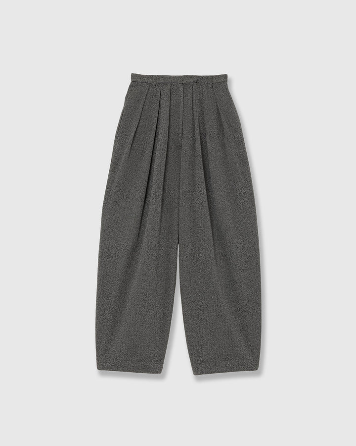 WOOL MIX HERRINGBONE COCOON PANTS