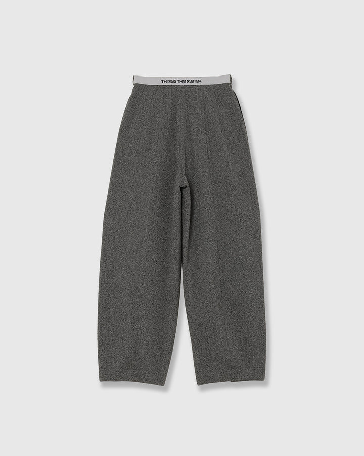 WOOL MIX HERRINGBONE COCOON PANTS