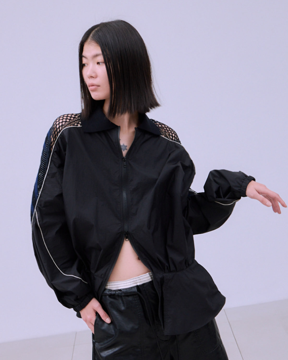 TORCHON LACE SWITCHING ZIP-UP BLOUSON | SENSE 17_ | STORE | THINGS