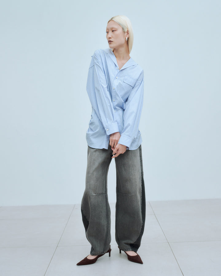 SAILOR BLOUSING STRIPE SHIRT