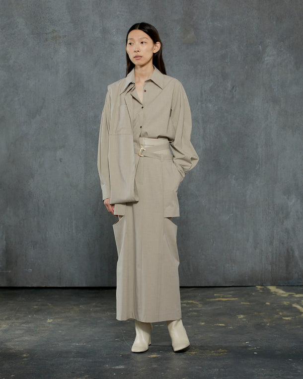 T/R LAYERED NOTCH TIGHT LONG SKIRT