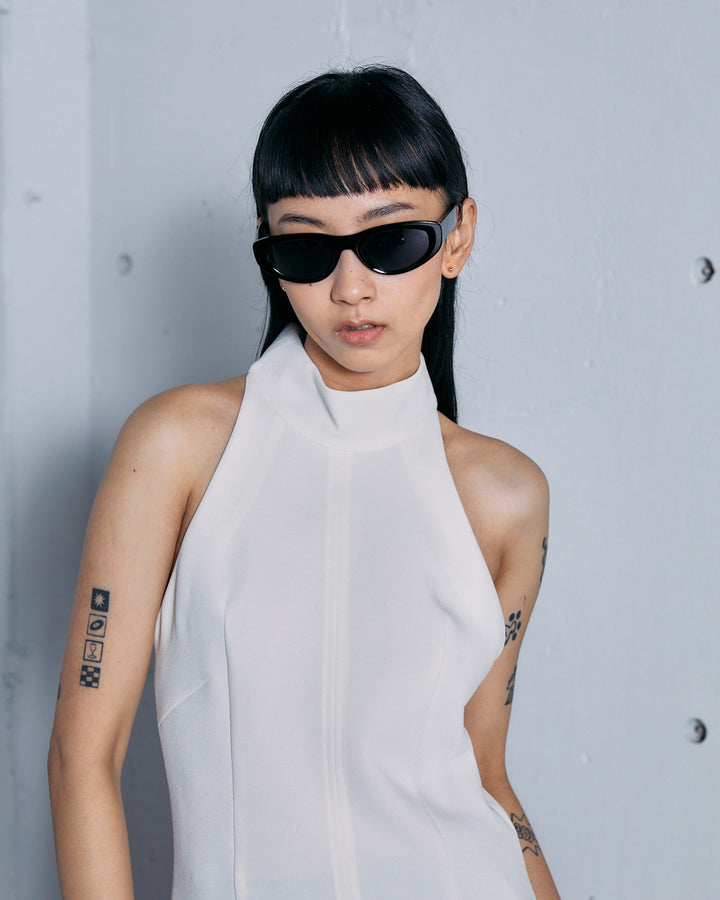 DOUBLE CLOTH  HALTER NECK BLOUSE