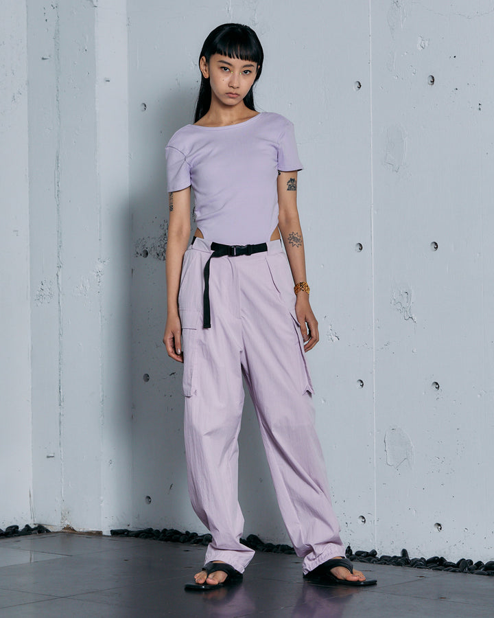 TERECO RIB BACK OPEN T-SHIRT