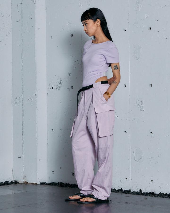 TERECO RIB BACK OPEN T-SHIRT