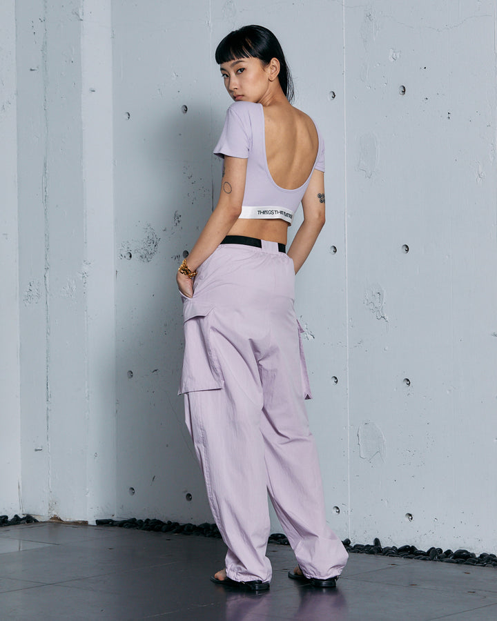 TERECO RIB BACK OPEN T-SHIRT