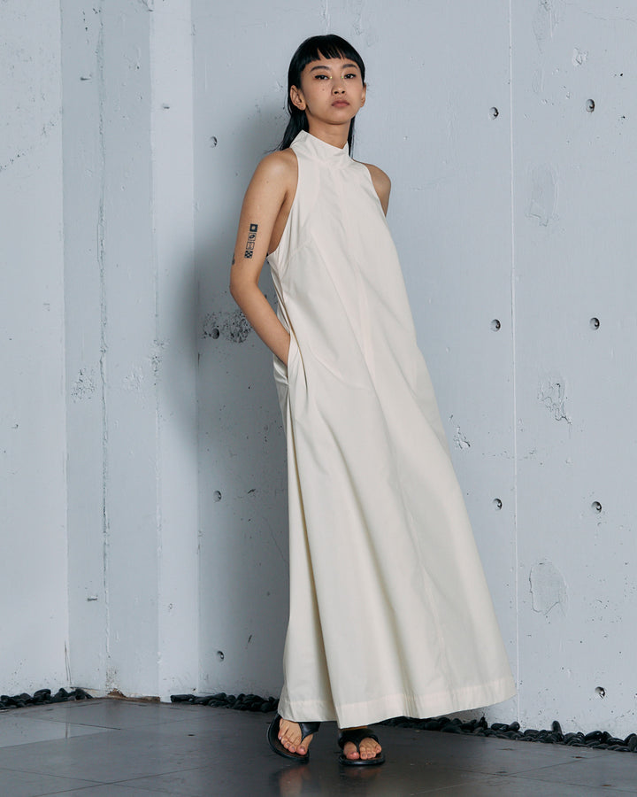 TYPEWRITER HALTER NECK MAXI DRESS