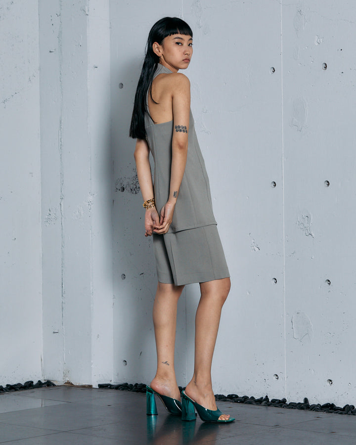 DOUBLE CLOTH  HALTER NECK BLOUSE