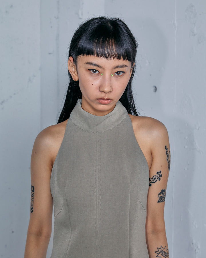 DOUBLE CLOTH  HALTER NECK BLOUSE