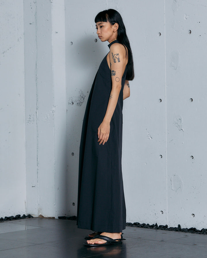 TYPEWRITER HALTER NECK MAXI DRESS