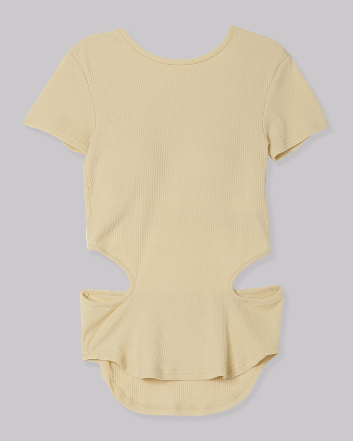 TERECO RIB BACK OPEN T-SHIRT
