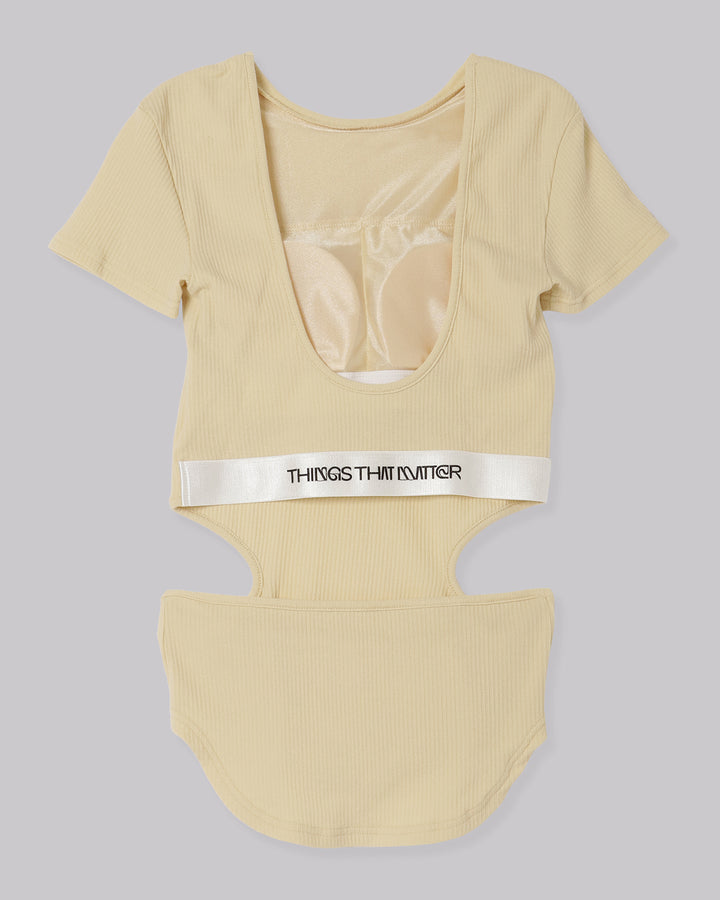 TERECO RIB BACK OPEN T-SHIRT