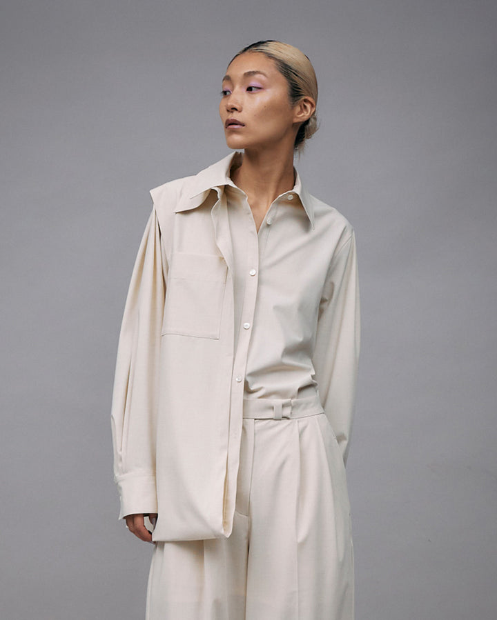 T/R ASYMMETRY LAYERED 2WAY SHIRT