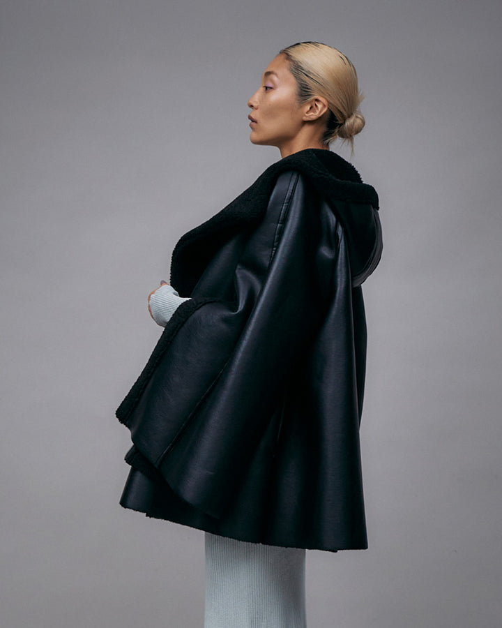 ECO MOUTON PONCHO JACKET