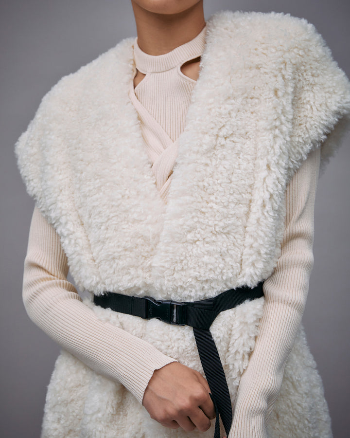 ECO SHEEP FUR LONG GILET