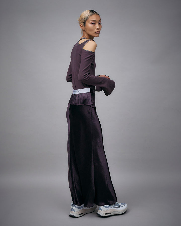 ACETATE SATIN MAXI SKIRT
