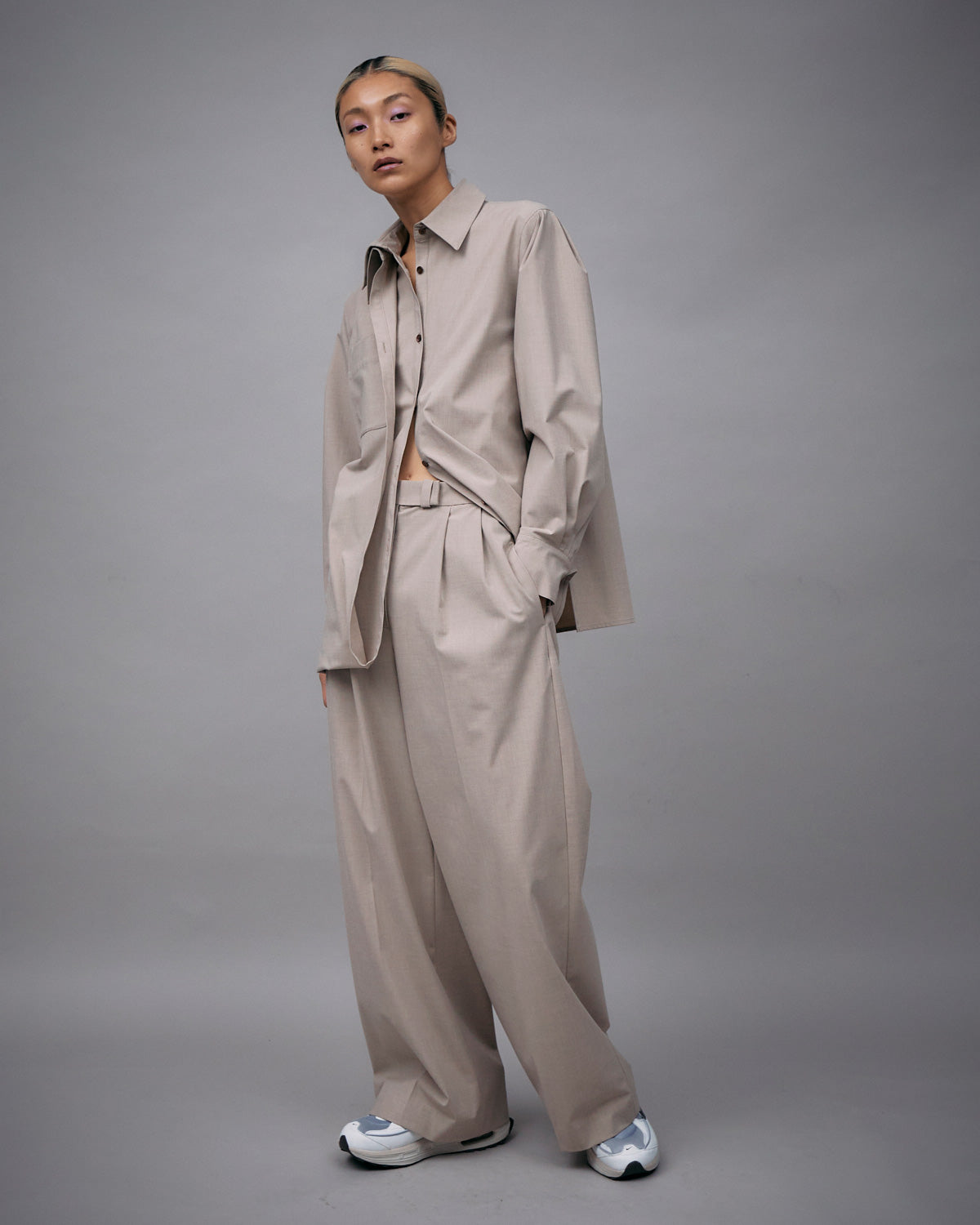 T/R DOUBLE TUCK WIDE PANTS