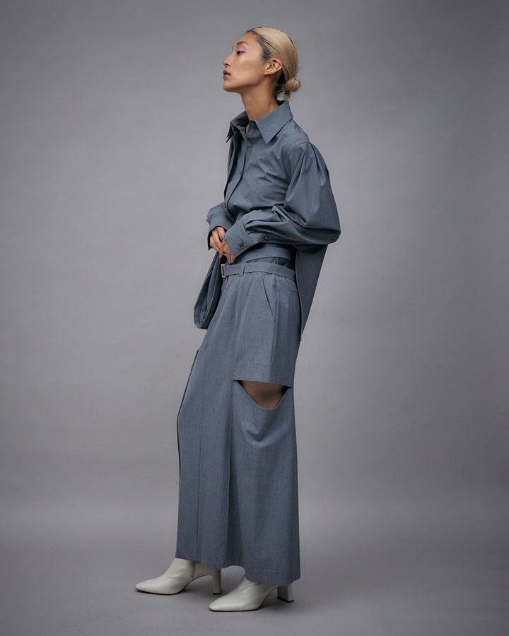 T/R LAYERED NOTCH TIGHT LONG SKIRT