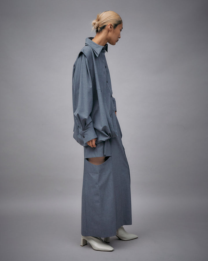 T/R LAYERED NOTCH TIGHT LONG SKIRT