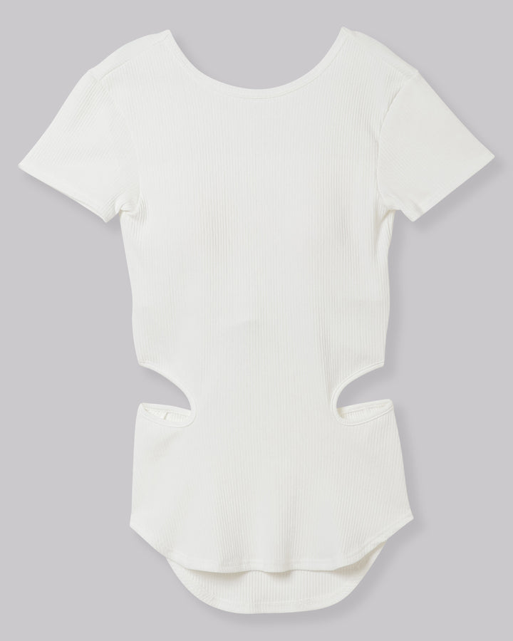 TERECO RIB BACK OPEN T-SHIRT