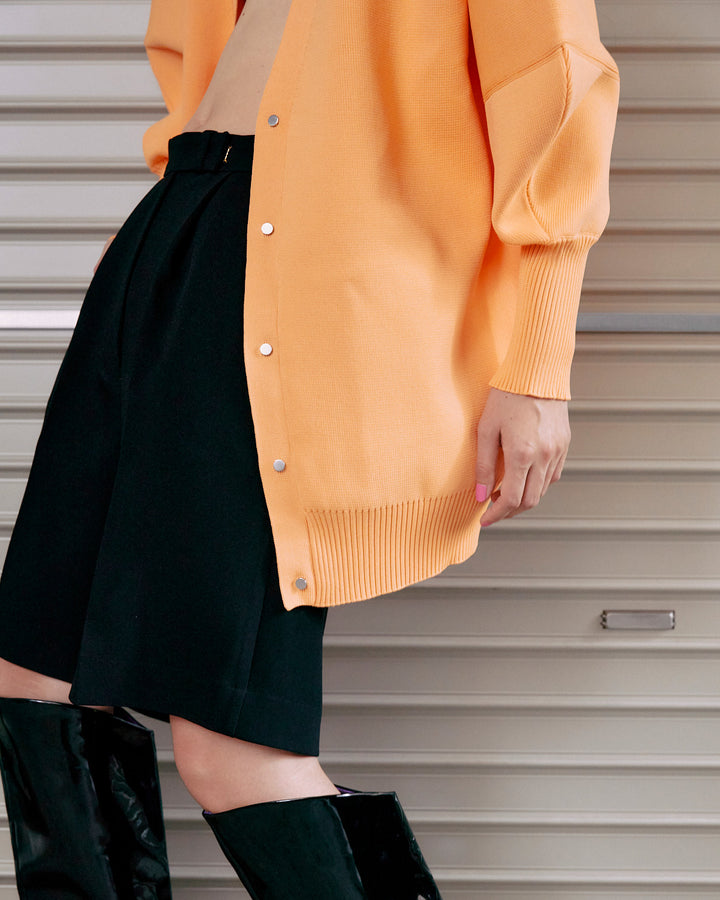 FRONT SNAP BIG KNIT CARDIGAN
