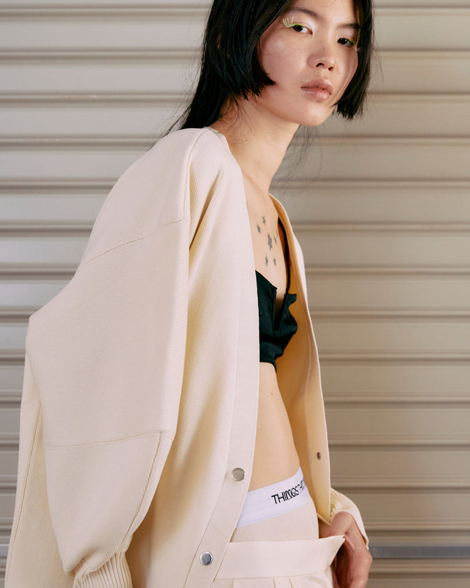 FRONT SNAP BIG KNIT CARDIGAN