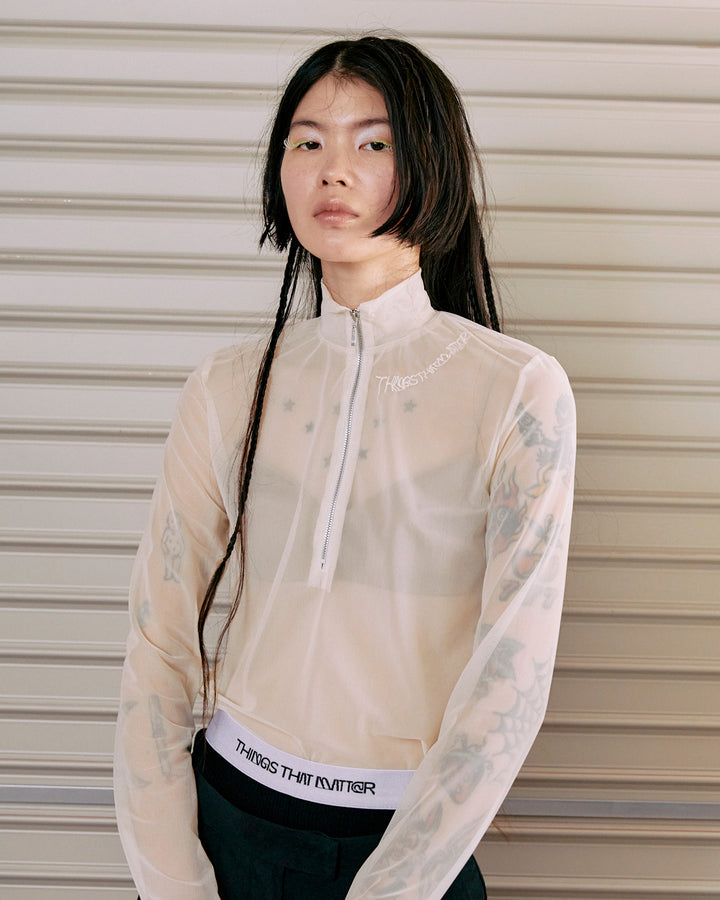 ZIPUP TULLE TOPS