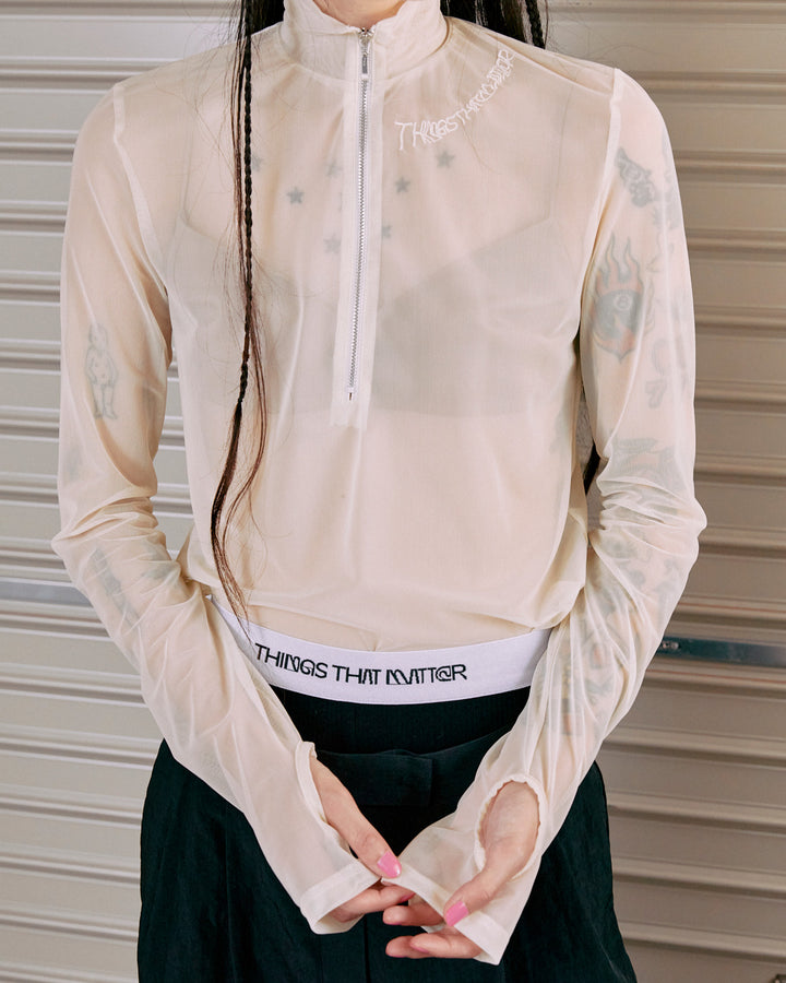 ZIPUP TULLE TOPS