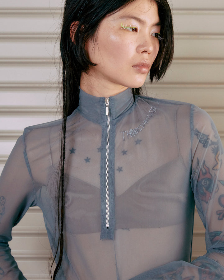 ZIPUP TULLE TOPS