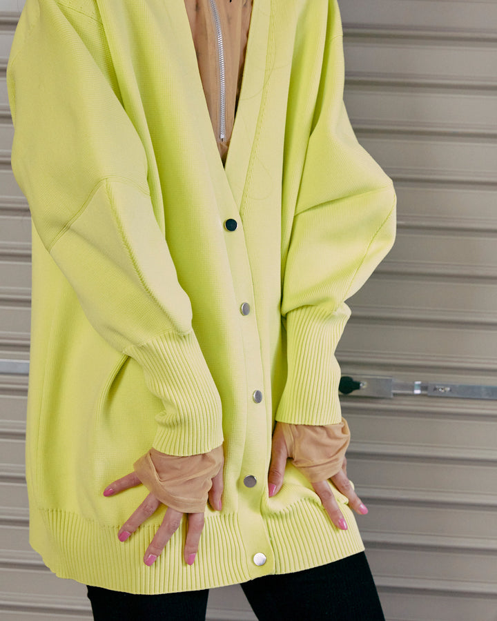 FRONT SNAP BIG KNIT CARDIGAN