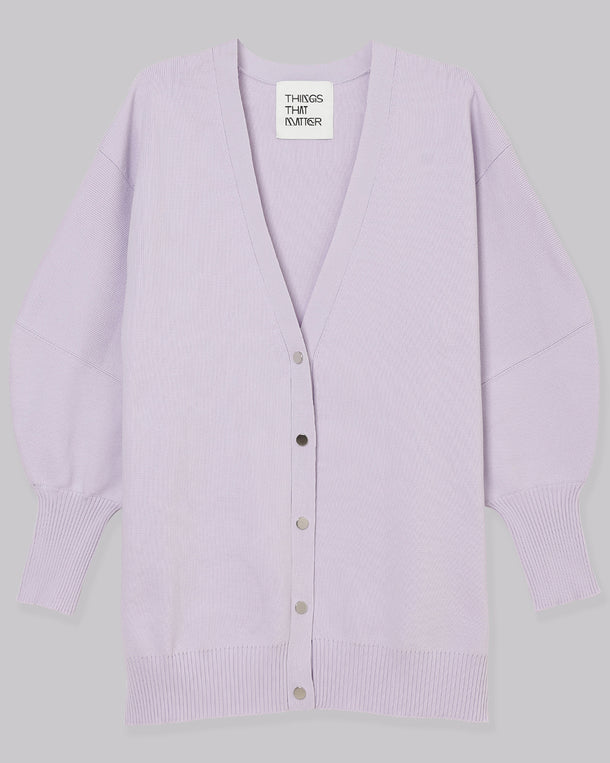 FRONT SNAP BIG KNIT CARDIGAN