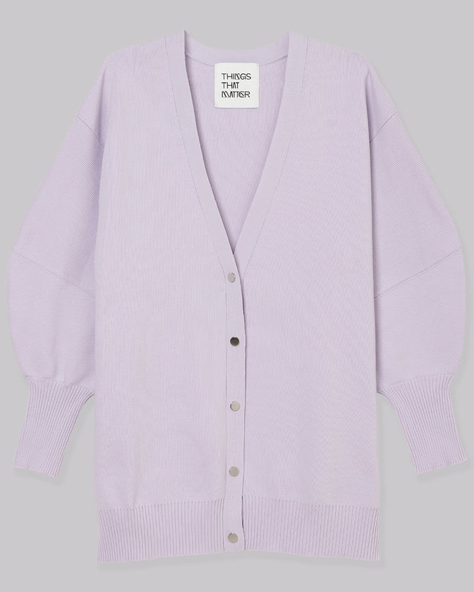 FRONT SNAP BIG KNIT CARDIGAN