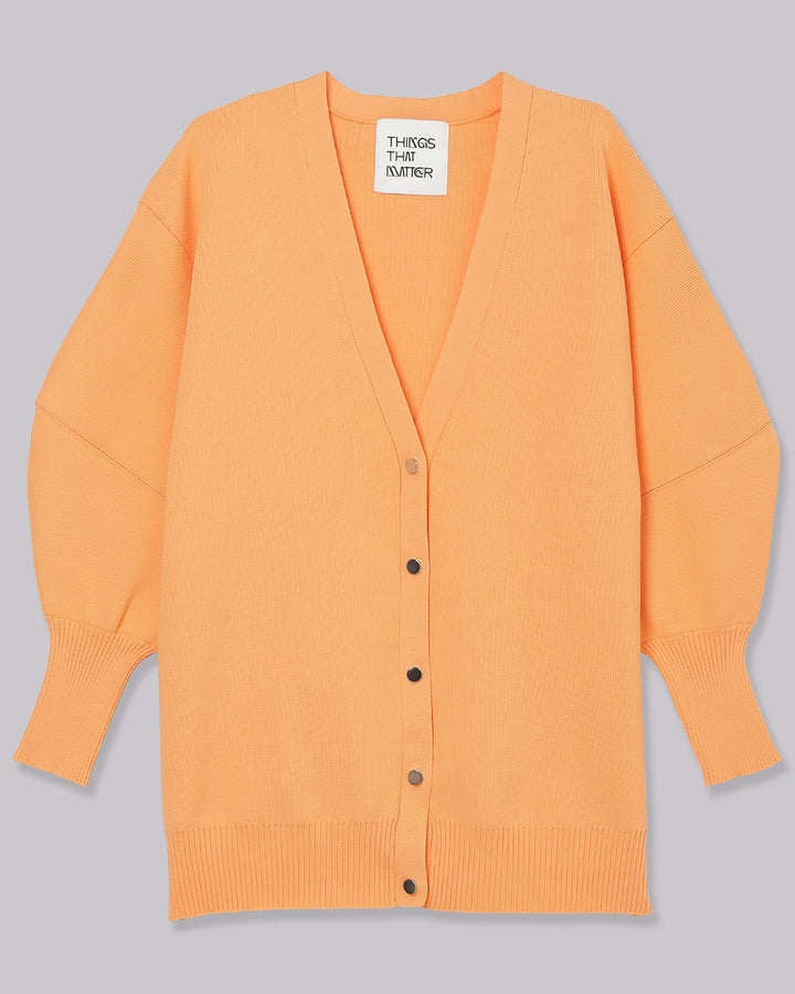 FRONT SNAP BIG KNIT CARDIGAN