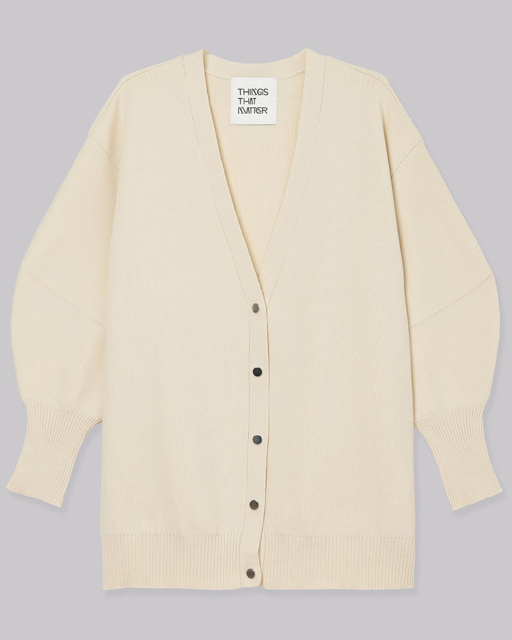 FRONT SNAP BIG KNIT CARDIGAN