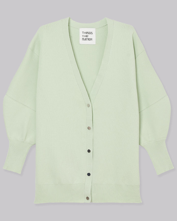 FRONT SNAP BIG KNIT CARDIGAN