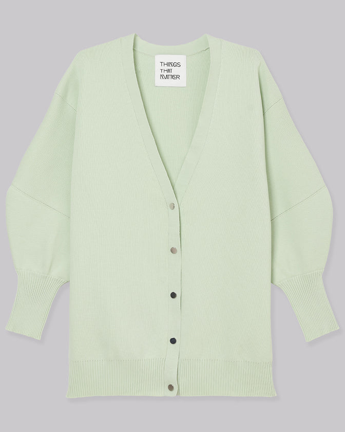 FRONT SNAP BIG KNIT CARDIGAN