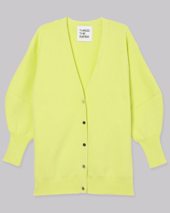 FRONT SNAP BIG KNIT CARDIGAN