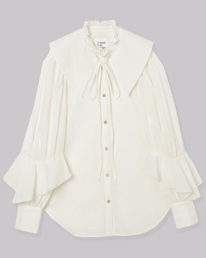 FALSE COLLAR RUFFLE BLOUSE