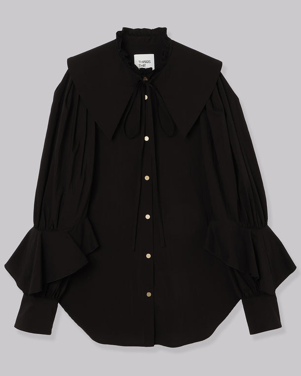 FALSE COLLAR RUFFLE BLOUSE