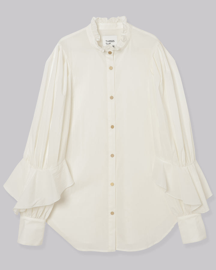 FALSE COLLAR RUFFLE BLOUSE