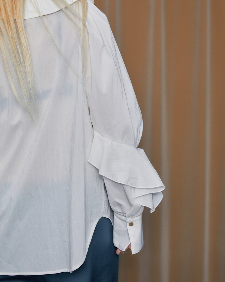 FALSE COLLAR RUFFLE BLOUSE