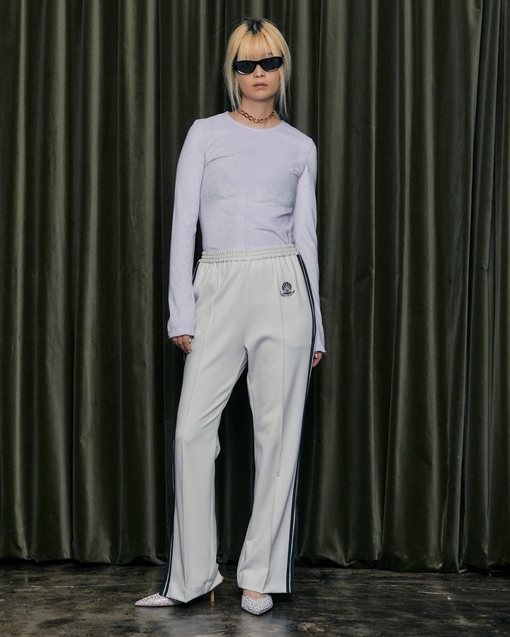 ACETATE PILE CREW NECK TOPS