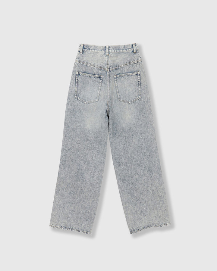 KNEE CUTTING DENIM PANTS