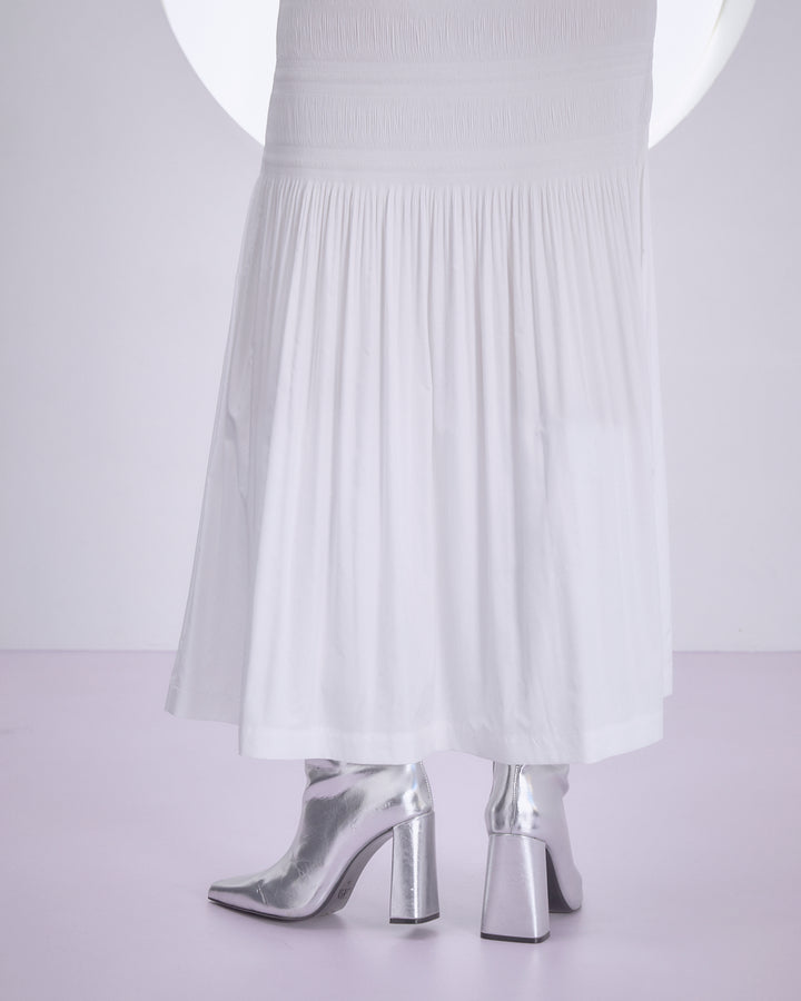 POWDER TAFFETA PLEATS SKIRT & DRESS
