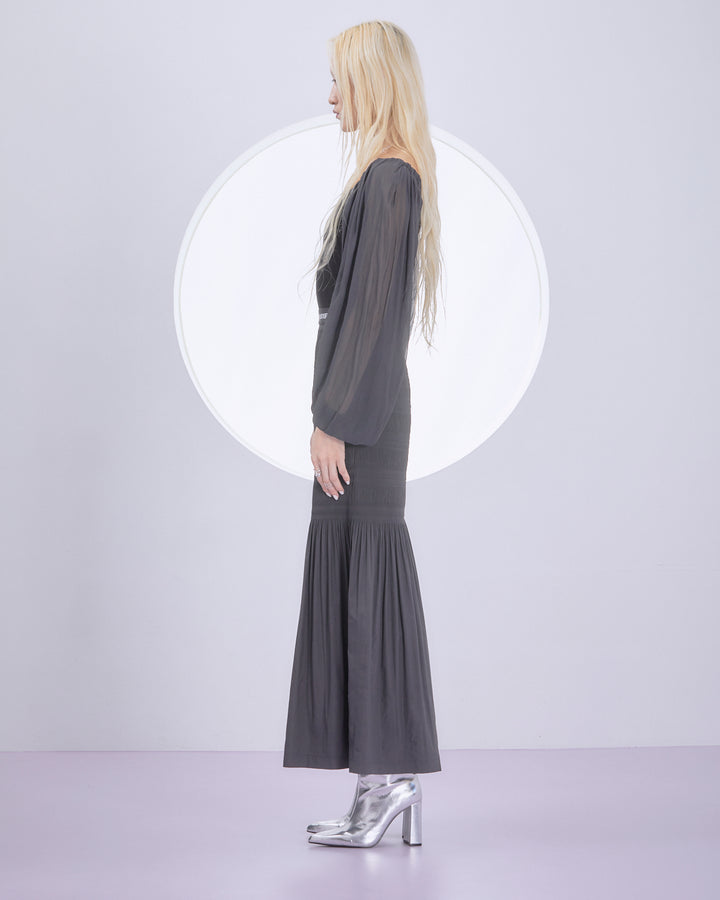 POWDER TAFFETA PLEATS SKIRT & DRESS