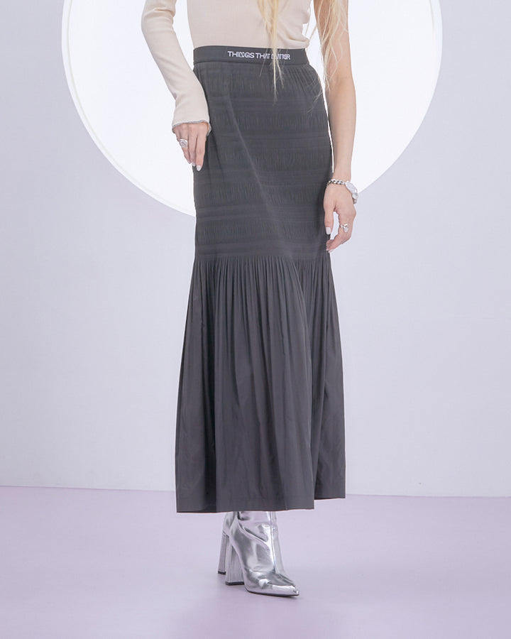 POWDER TAFFETA PLEATS SKIRT & DRESS