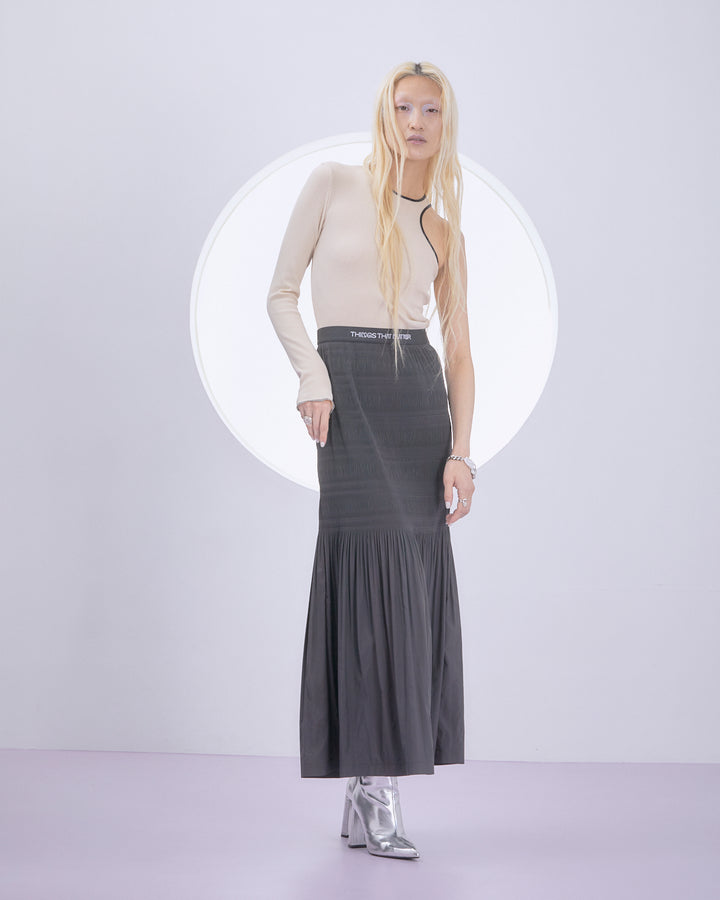POWDER TAFFETA PLEATS SKIRT & DRESS