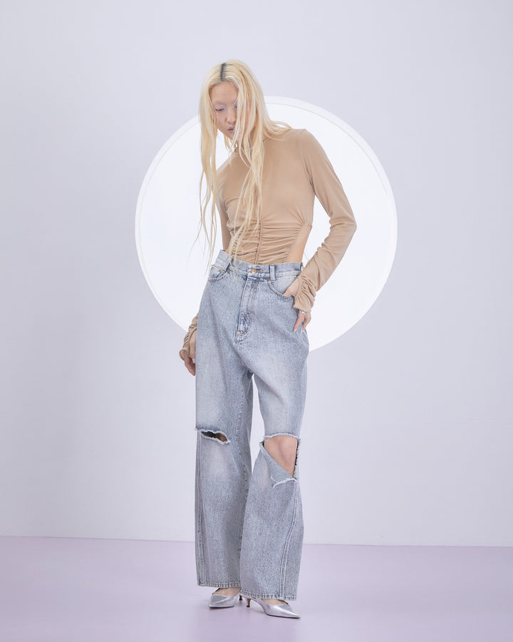 WAIST HOLE JERSEY BODY SUIT