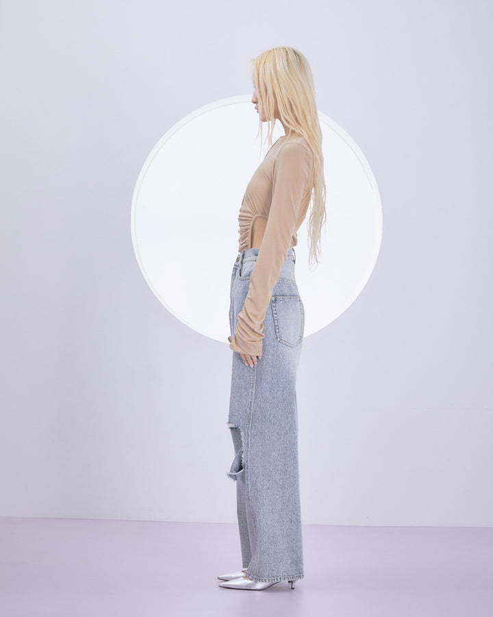 WAIST HOLE JERSEY BODY SUIT