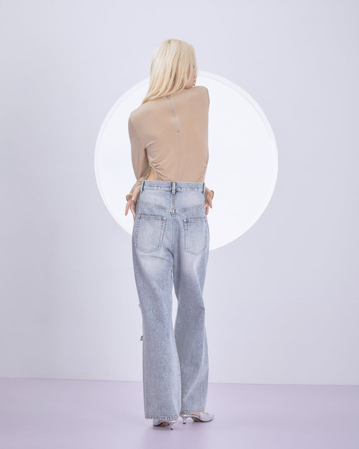 WAIST HOLE JERSEY BODY SUIT